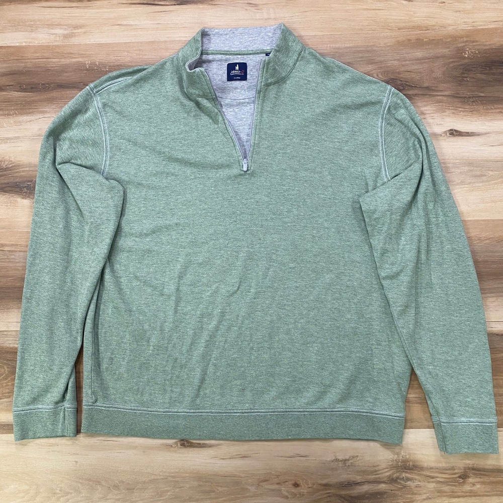 johnnie-O Quarter Zip Pullover XL Hanks Cotton Modal Stretch Clover Green